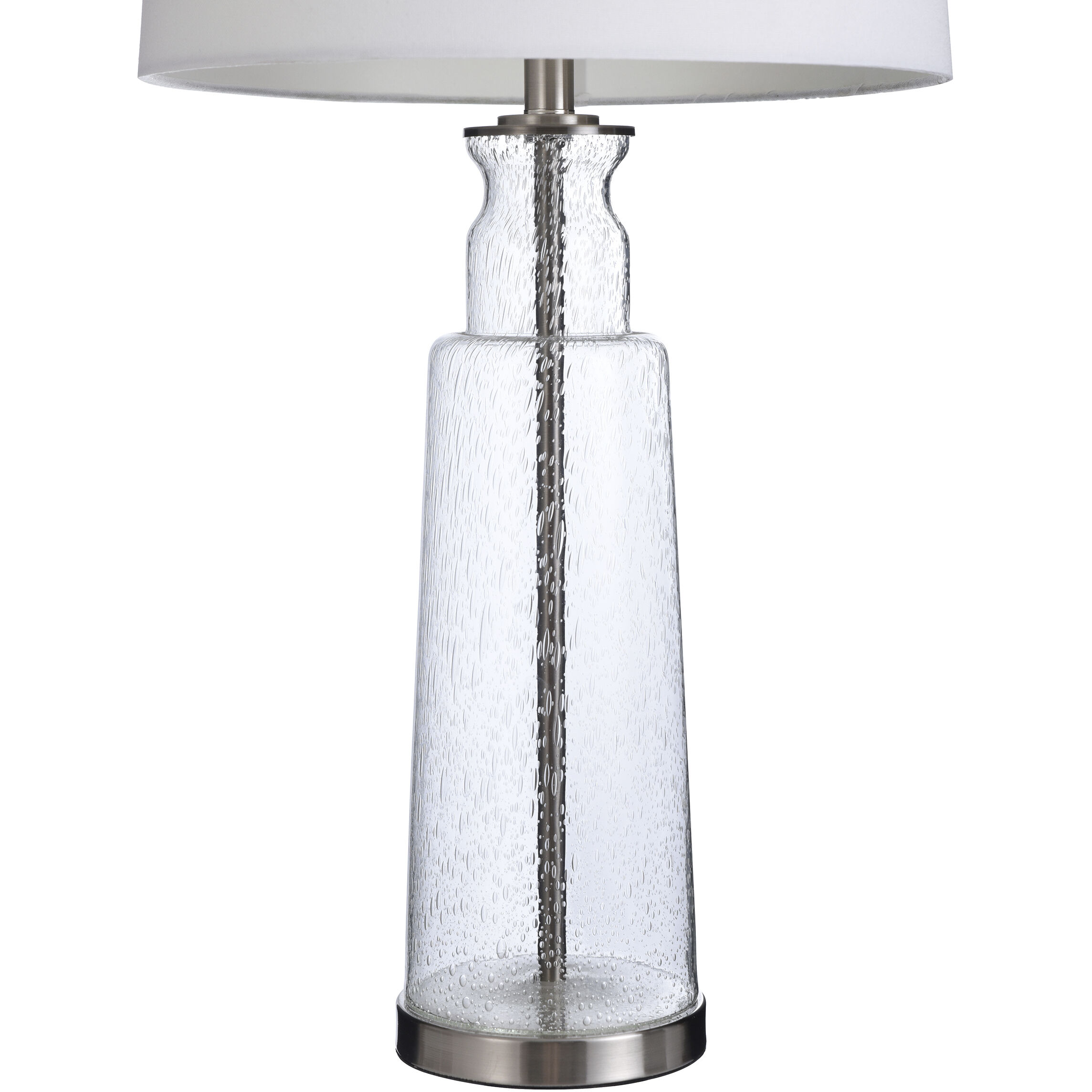 Signature 33 inch 150 watt Clear Seeded with Brass Steel Table Lamp Portable Light