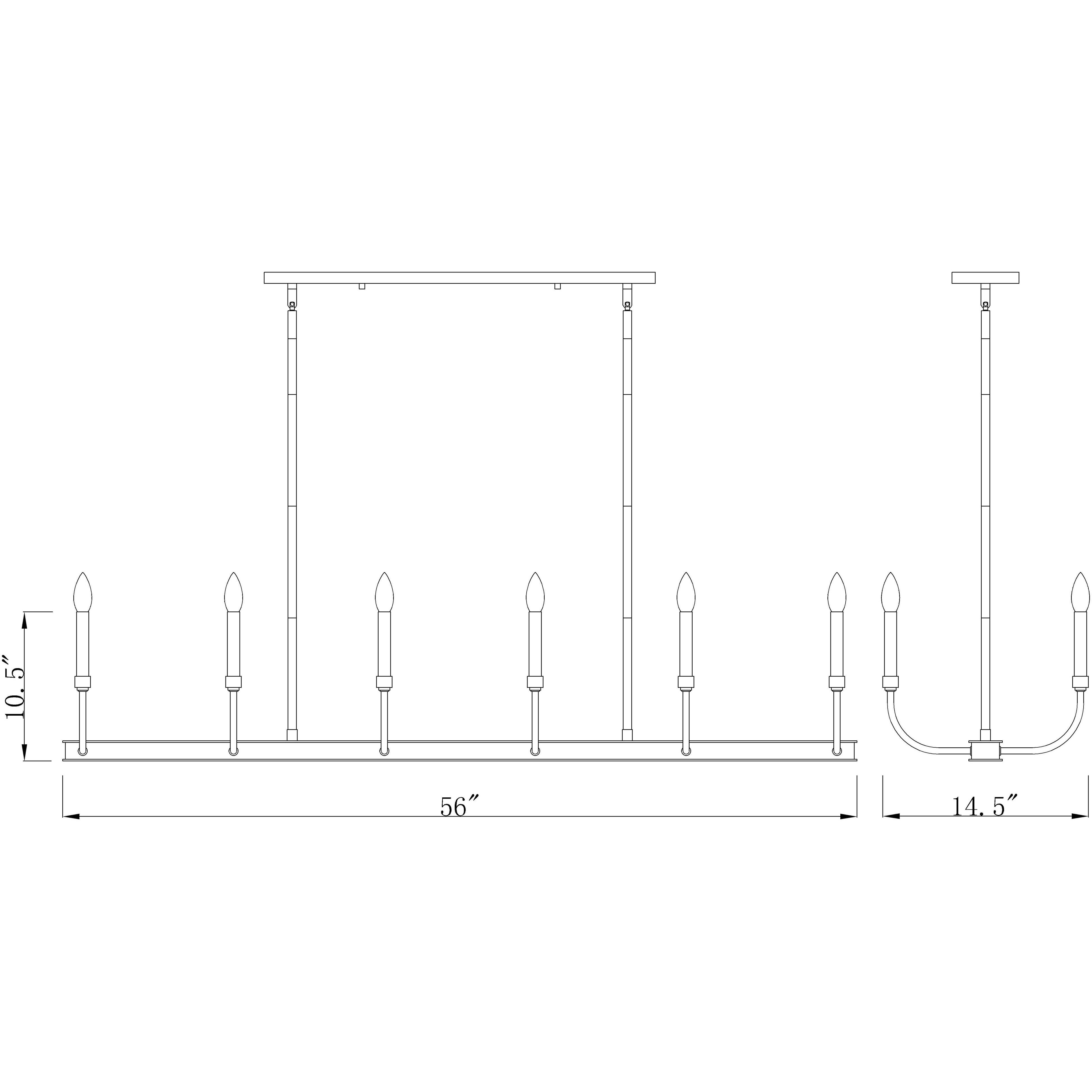 Haylie 12 Light 56 inch Matte Black and Brushed Nickel Linear Chandelier Ceiling Light