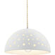 Perforated Dome Pendant Ceiling Light in Replaceable Bulb, Gloss White, Form+Finish+Function
