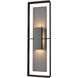 Shadow Box 2 Light 34 inch Coastal Black and Coastal Natural Iron Outdoor Sconce in Coastal Black/Coastal Natural Iron, Tall