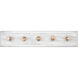 Berdine 5 Light 5 inch Natural/Polished Nickel Bath Bar Wall Light, Large