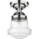Vaughn 1 Light 10.5 inch Chrome Flush Mount Ceiling Light