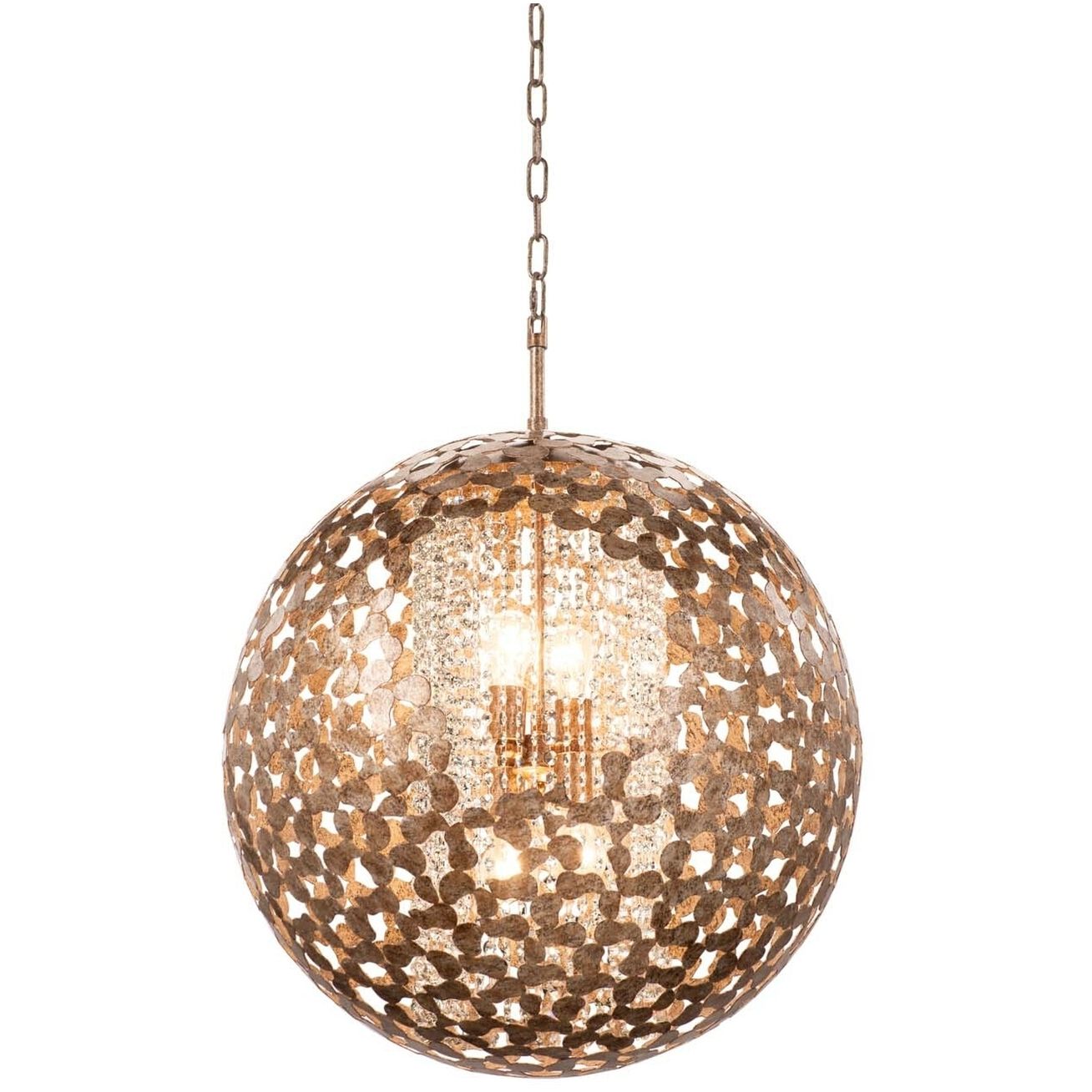 Belladonna 8 Light 32 inch Antique Silver Leaf Pendant Ceiling Light