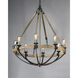 Lodge 8 Light 38 inch Weathered Oak and Bronze Chandelier Ceiling Light