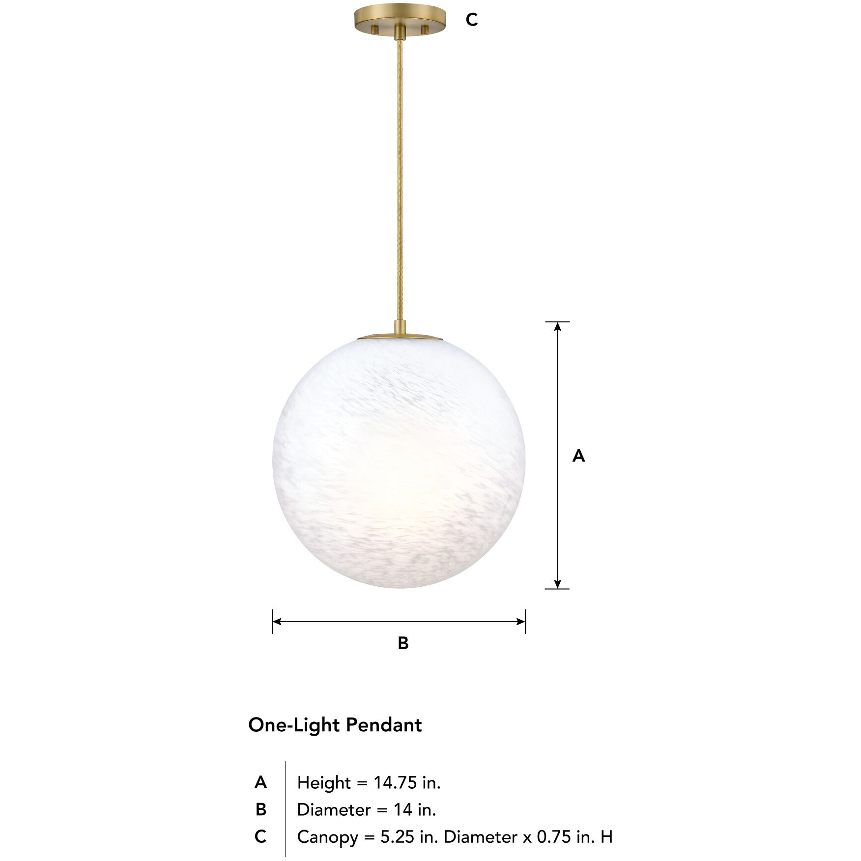 Pixie LED 14 inch Brushed Gold Pendant Ceiling Light