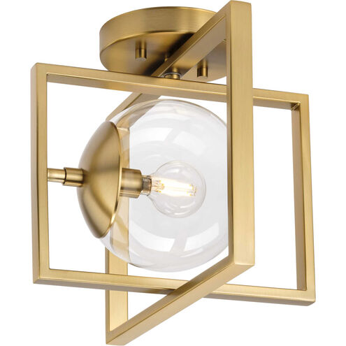 Atwell 1 Light 10 inch Brushed Bronze Semi-Flush Mount Ceiling Light