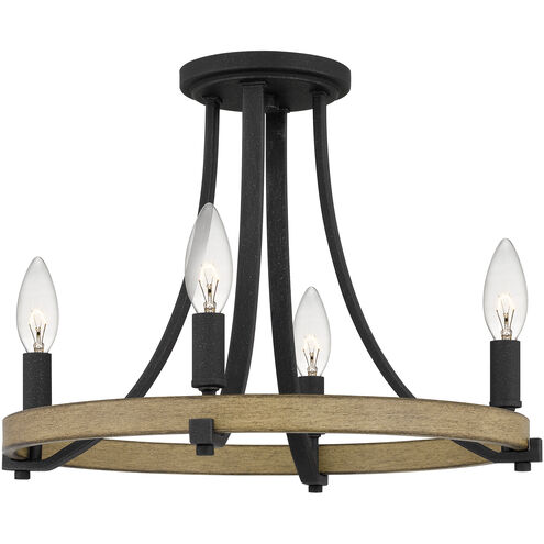 Colombes 4 Light 16.25 inch Grey Ash Semi-Flush Mount Ceiling Light