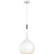 Ziggy 1 Light 12 inch Chalk White with Heritage Brass Indoor Pendant Ceiling Light