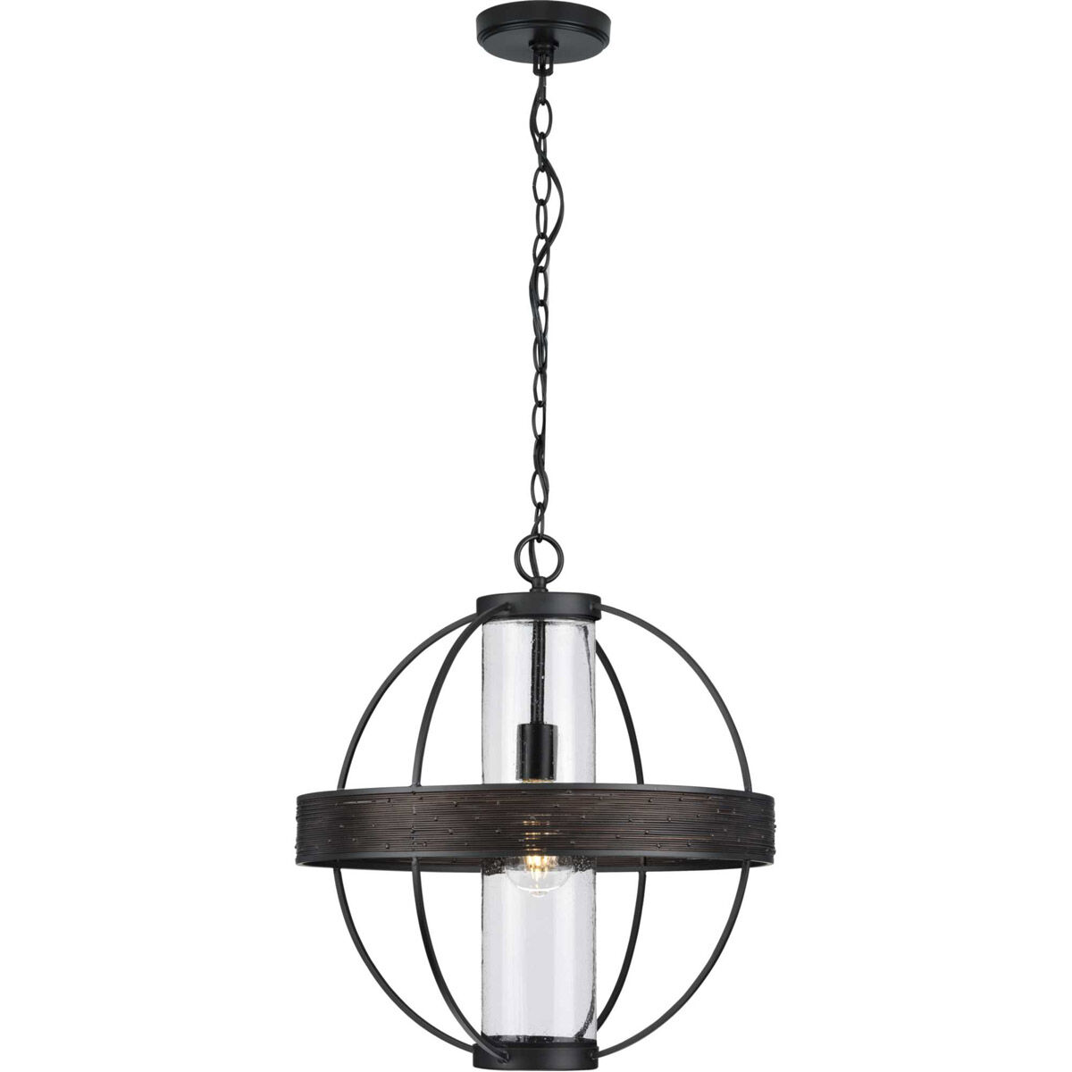 Terrace 1 Light 18 inch Matte Black Outdoor Hanging Light