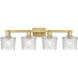 Arcadia Niagara 4 Light 33.5 inch Brushed Brass Bath Vanity Light Wall Light