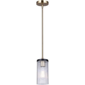 Jenner 1 Light 4.75 inch Matte Black and Gold Pendant Ceiling Light
