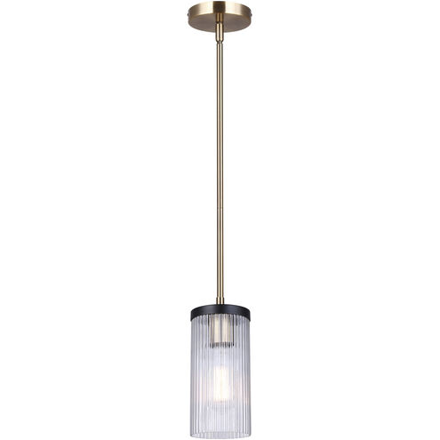 Jenner 1 Light 4.75 inch Matte Black and Gold Pendant Ceiling Light