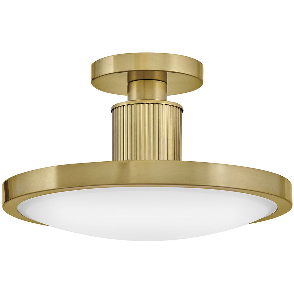 Kieran LED 14.25 inch Lacquered Brass Semi-flush Mount Ceiling Light