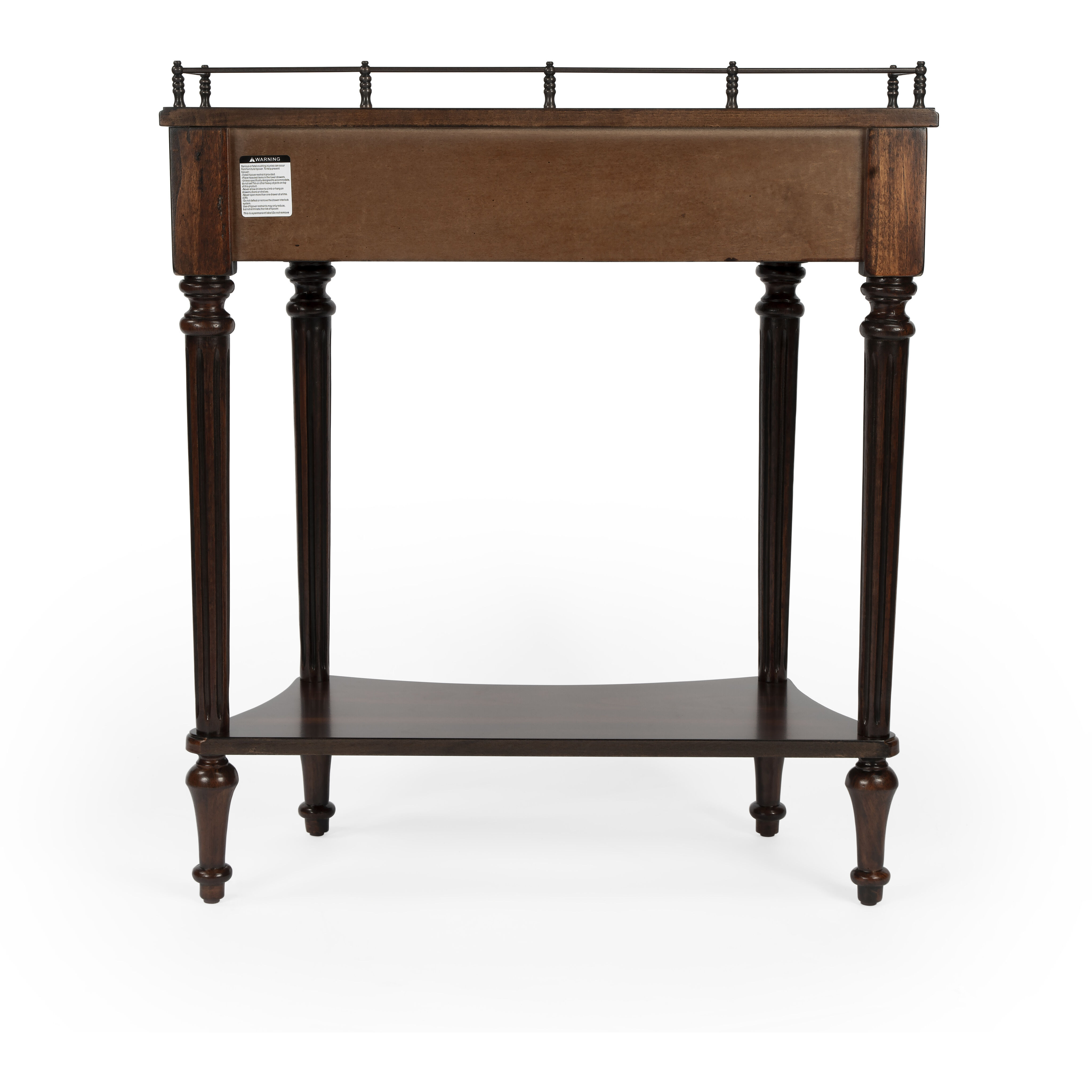 Charleston One Drawer Console Table in Dark Brown