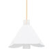 Dawson 1 Light 17.75 inch Gold Leaf and White Plaster Pendant Ceiling Light