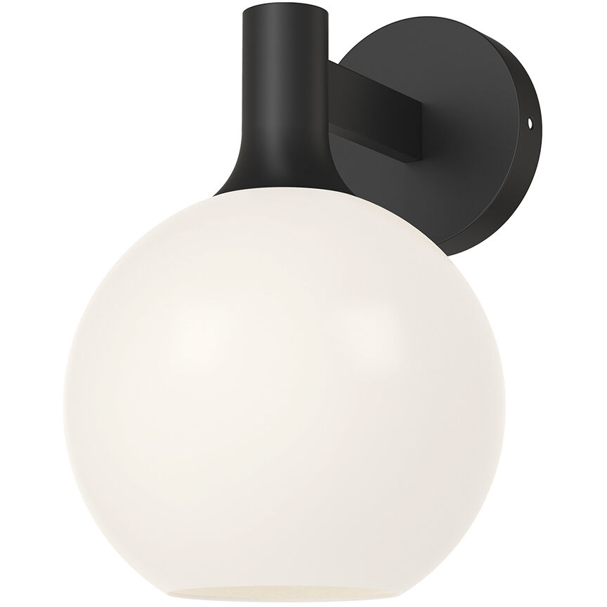 Alora Mood Castilla Wall/Vanity Light Wall Light in Matte Black, Matte Opal Glass