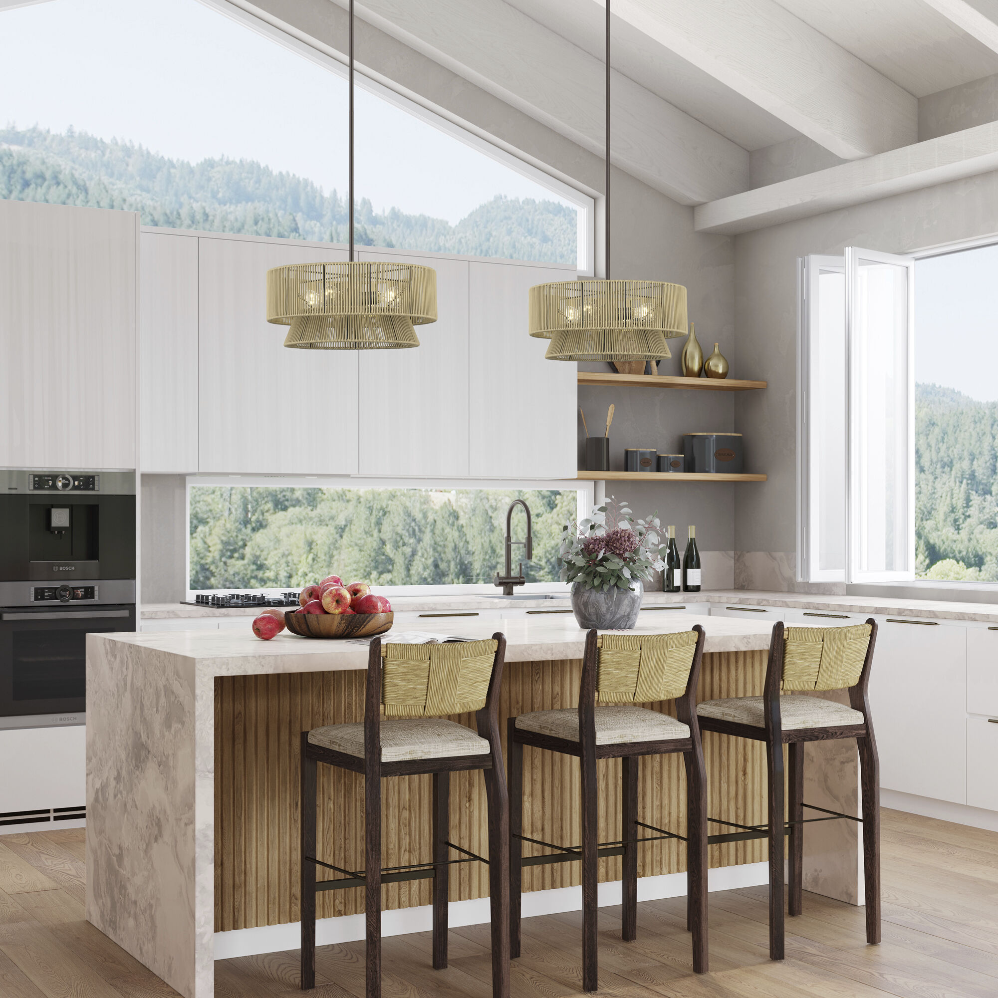 Florell 4 Light 20 inch English Bronze Pendant Chandelier Ceiling Light