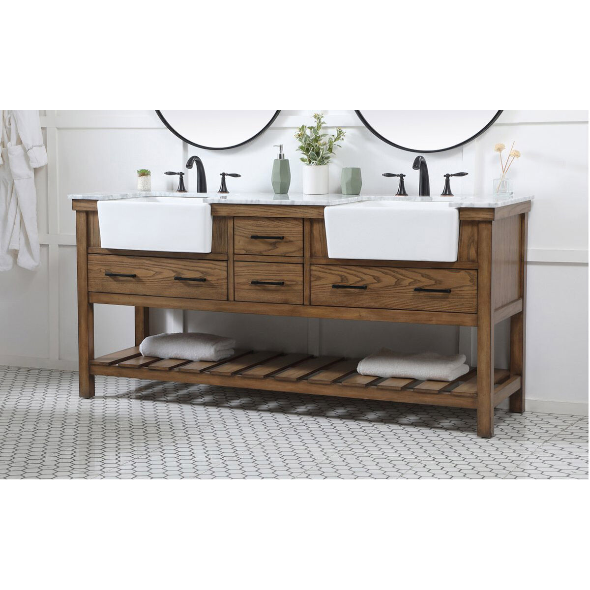 Clement 72 X 22 X 34.13 inch Driftwood Bathroom Vanity Cabinet