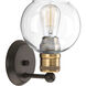 Hansford 1 Light 7 inch Antique Bronze Bath Vanity Wall Light in Antique Bronze and Vintage Brass