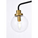 Hanson 4 Light 38 inch Black and Brass Bath Sconce Wall Light