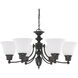 Empire 6 Light 26 inch Mahogany Bronze Chandelier Ceiling Light