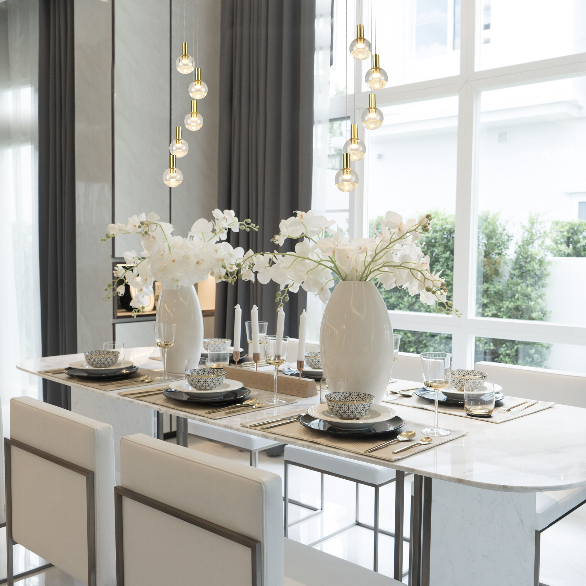 Artisan Collection/SIENNA Series 5 Light 9.5 inch Brass Pendant/Chandelier Ceiling Light