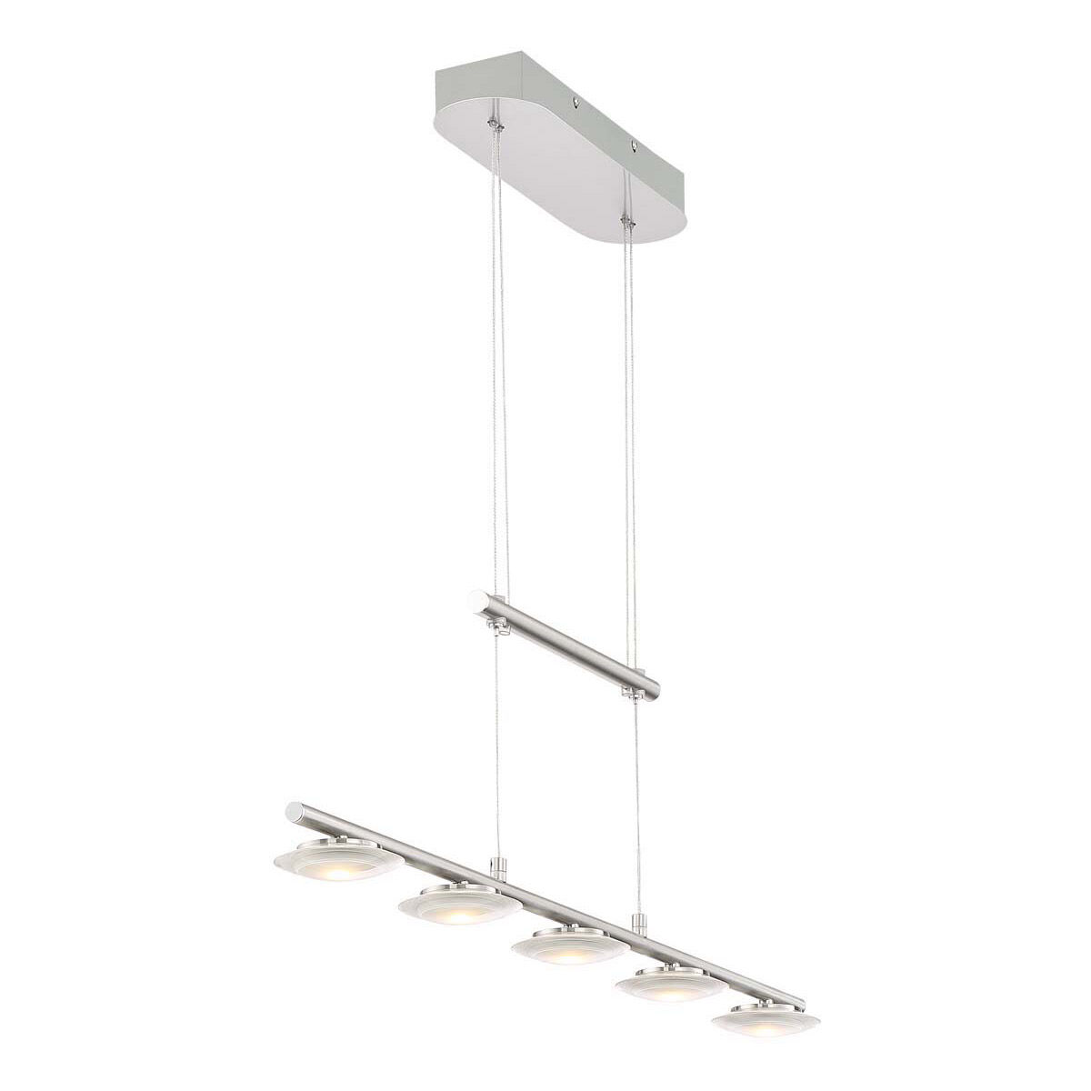 Santiago 5 Light 34 inch Nickel-Matte Linear Pendant Ceiling Light