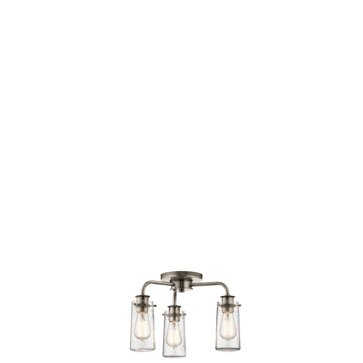 Braelyn 3 Light 18 inch Classic Pewter Chandelier/Semi Flush Ceiling Light
