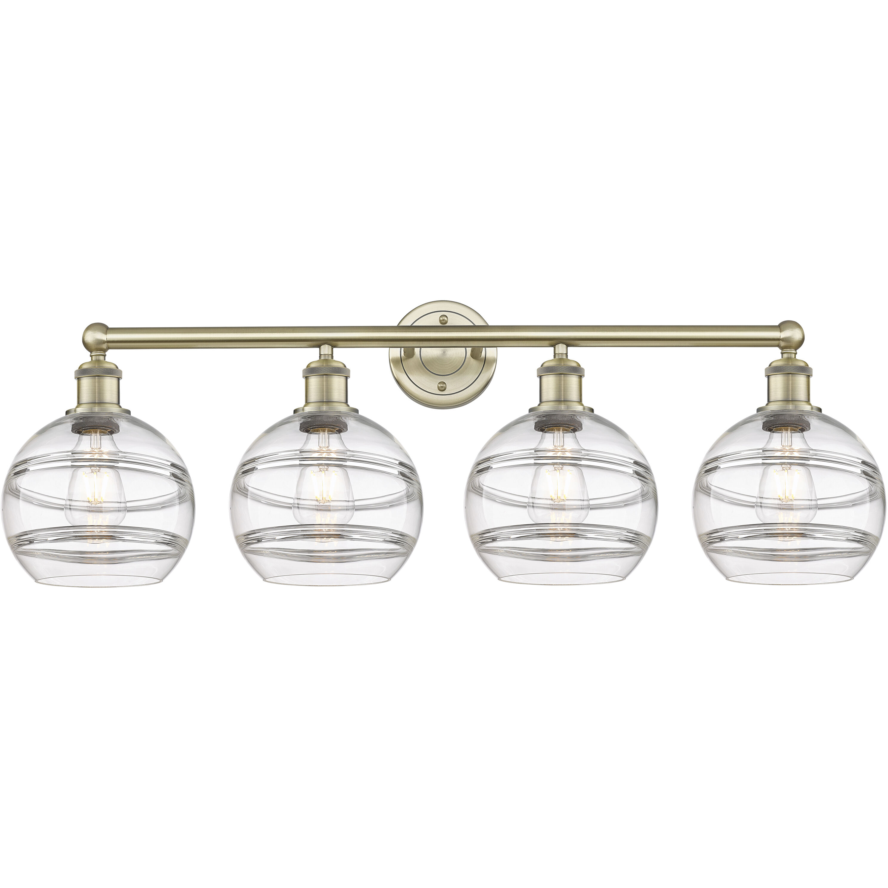 Edison Rochester 4 Light 35 inch Antique Brass Bath Vanity Light Wall Light