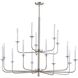 Lexington Green 15 Light 46 inch Brushed Nickel Chandelier Ceiling Light