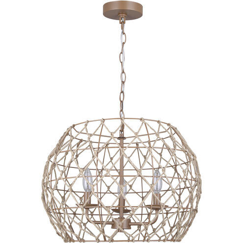 Aura 3 Light 20 inch Tan Pendant Ceiling Light
