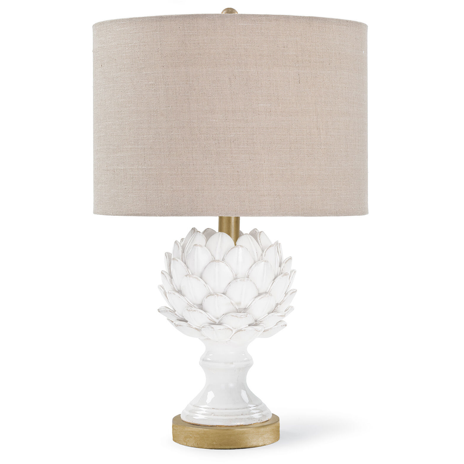 Leafy Artichoke 20.5 inch 100.00 watt White Table Lamp Portable Light