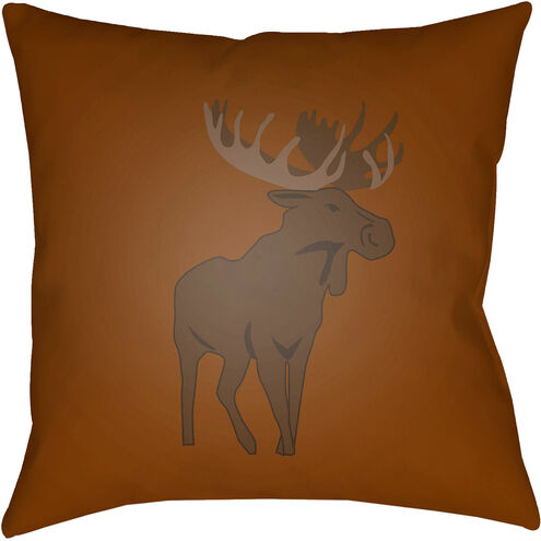 Moose 18 X 18 inch Brown Outdoor Throw Pillow