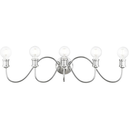 Lansdale 5 Light 34 inch Polished Chrome Vanity Sconce Wall Light, Large