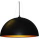 Contemporary LED 31 inch Black with Gold Pendant Ceiling Light in Black and Gold