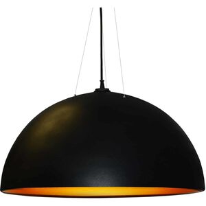 Contemporary LED 31 inch Black with Gold Pendant Ceiling Light in Black and Gold
