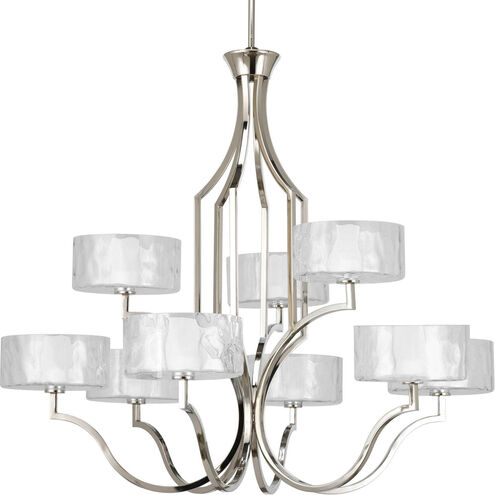 Caress 9 Light 37 inch Polished Nickel Chandelier Ceiling Light