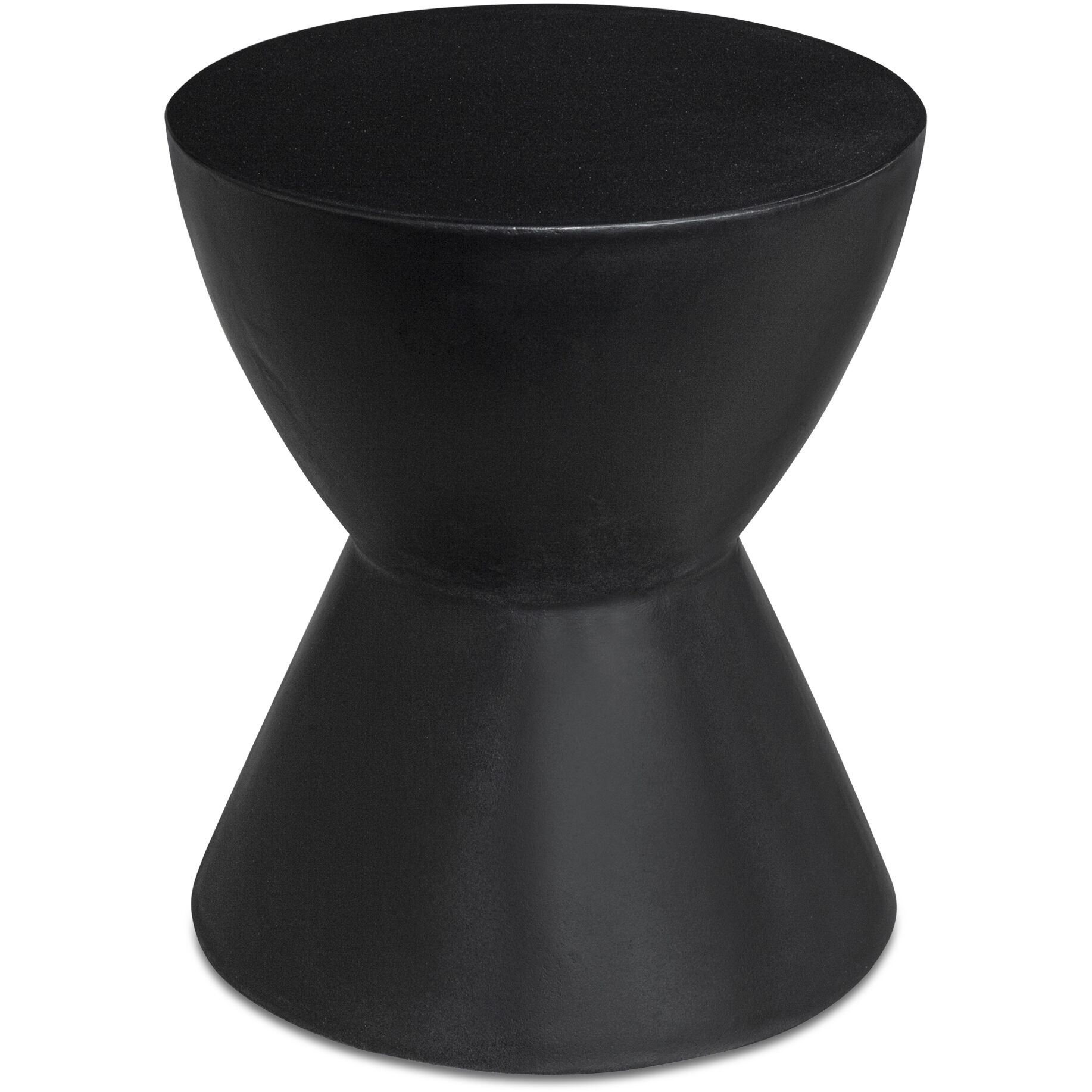 Hourglass 18 inch Black Garden Stool, Outdoor