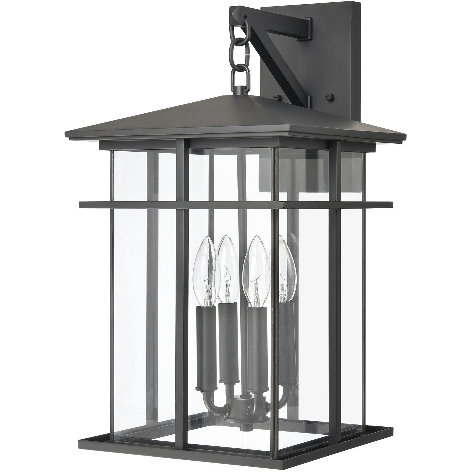 Oak Park 4 Light 20 inch Matte Black Outdoor Wall Sconce