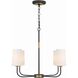 Niles 4 Light 29 inch Black Forged and Modern Gold Chandelier Ceiling Light