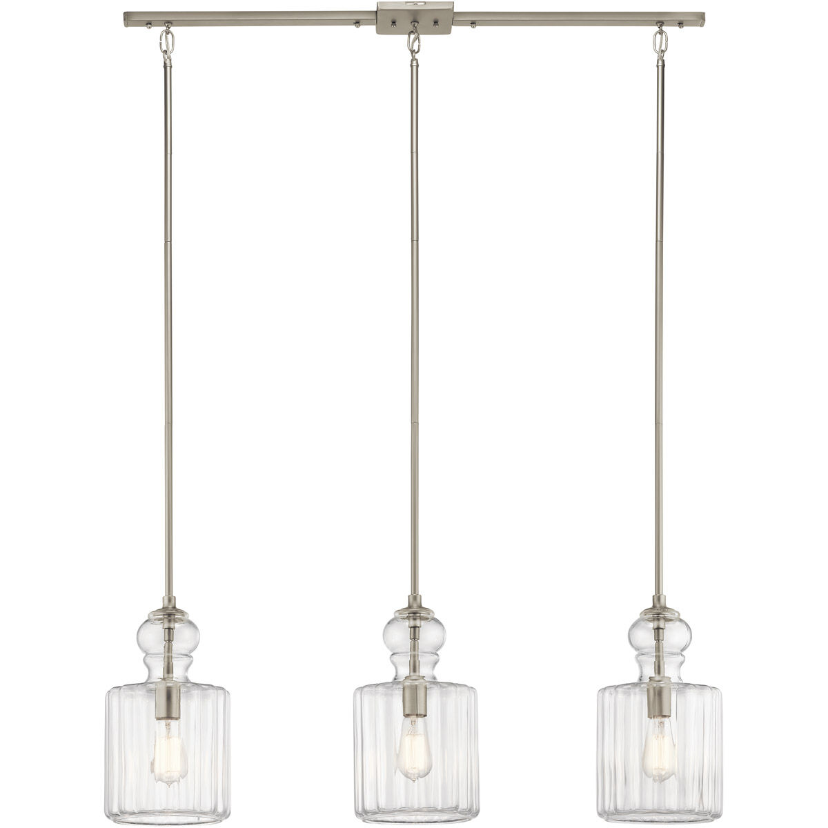 Riviera 1 Light 8 inch Brushed Nickel Pendant Ceiling Light