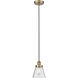 Edison Cone 1 Light 6 inch Antique Brass Mini Pendant Ceiling Light