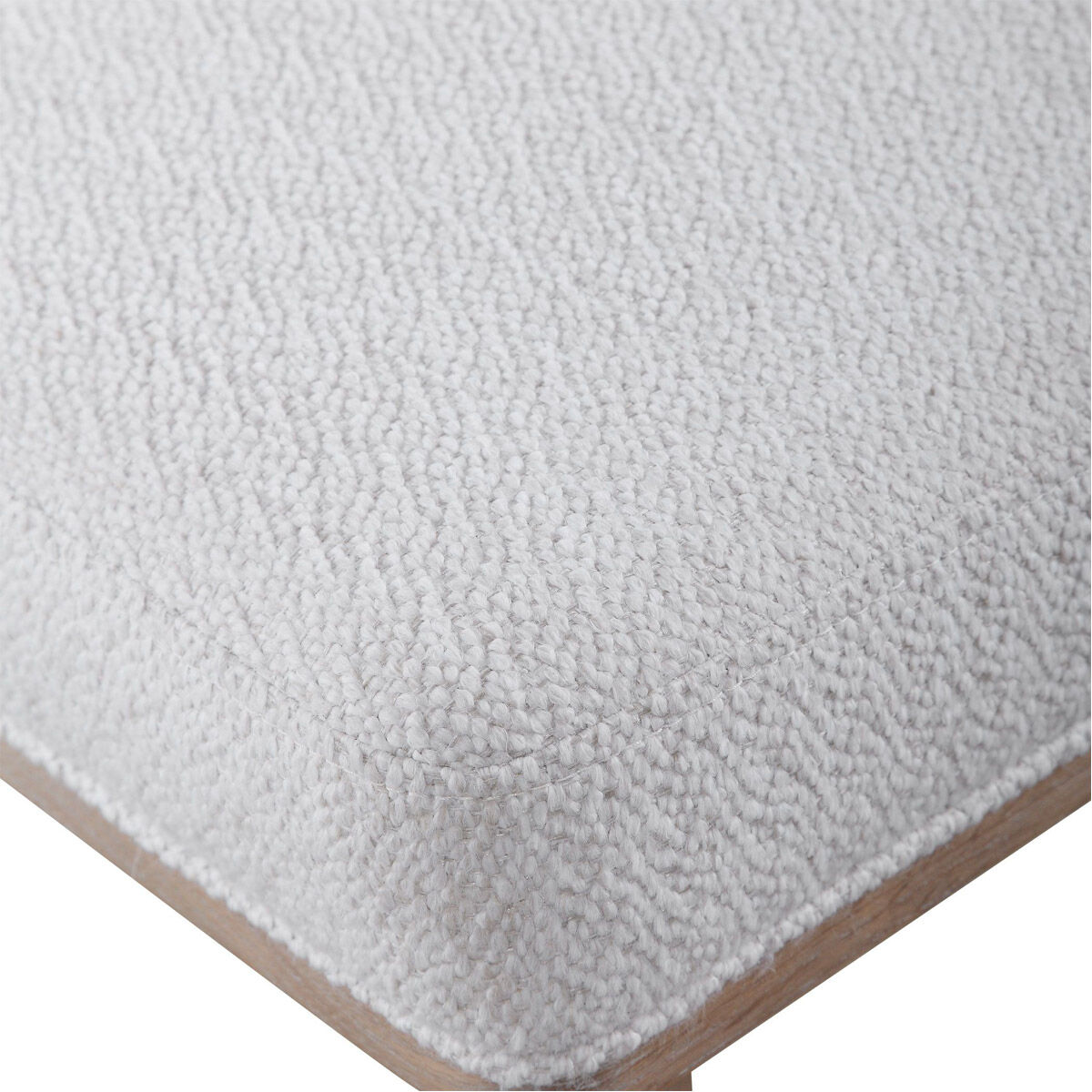 Klismos Textured Off-White Fabric and Natural Oak Accent Chairs, Set of 2