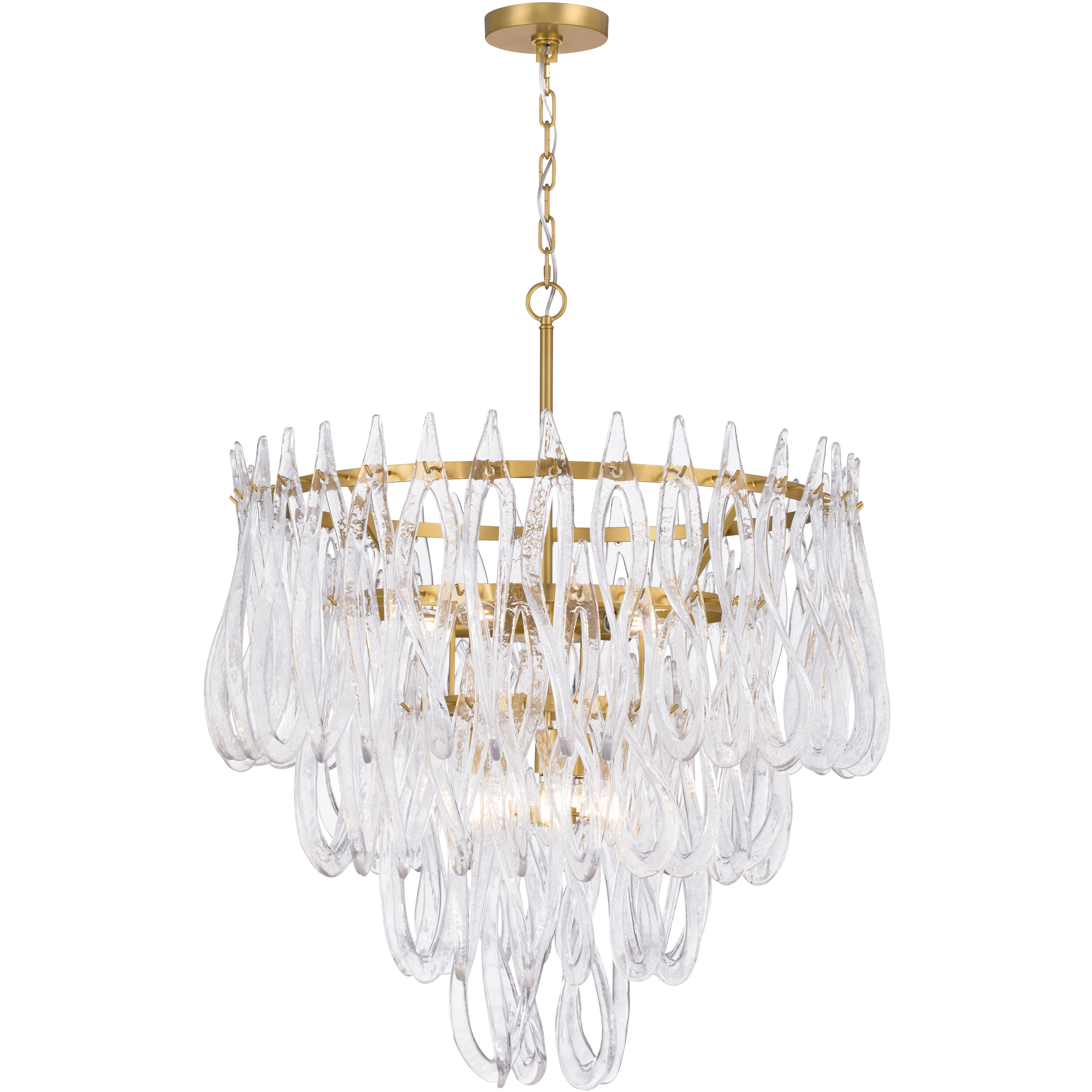 Glassara 10 Light 31.75 inch Legacy Brass Pendant Ceiling Light