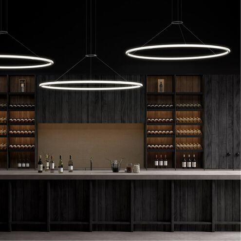 Luna LED 38 inch Bright Satin Aluminum Pendant Ceiling Light