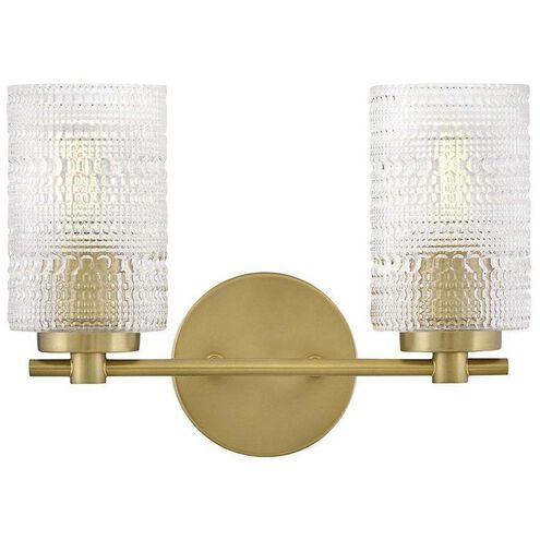 Mabel 2 Light 14 inch Lacquered Brass Bath Light Wall Light