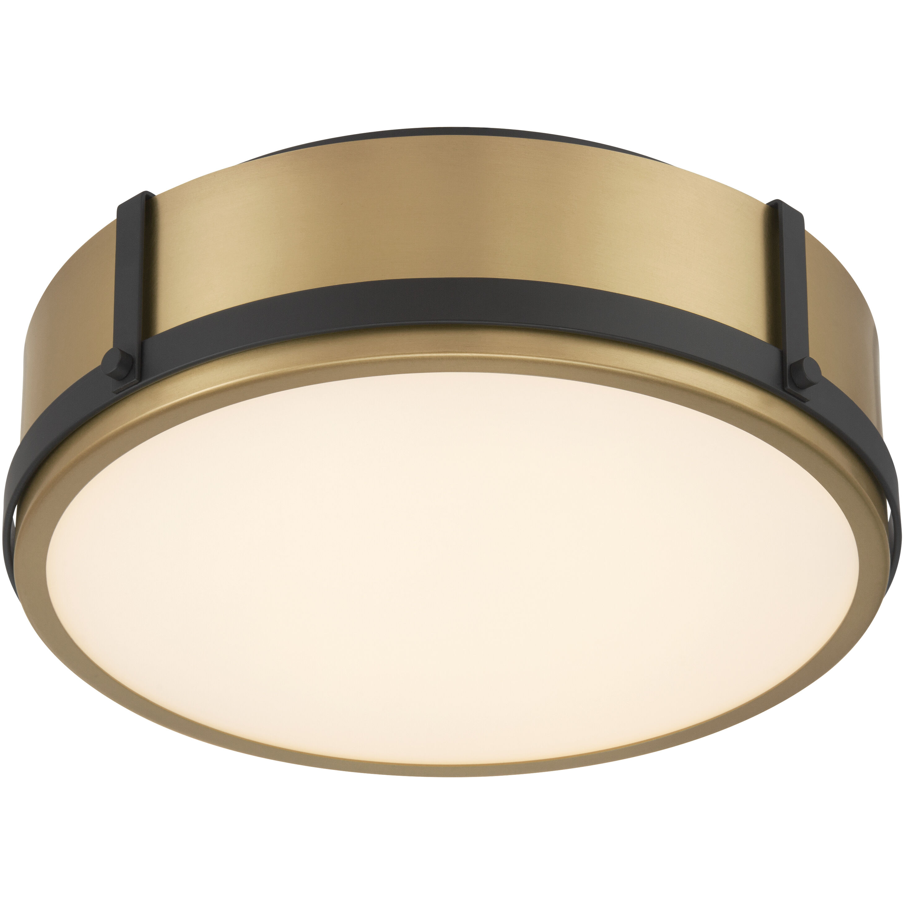 Lynca LED 13.75 inch Legacy Brass and Dark Matte Black Flush Mount Ceiling Light