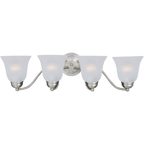 Basix 4 Light 27.5 inch Satin Nickel Bath Vanity Wall Light in Frosted