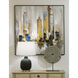 Sympony Cityscape Gray with Ochre and Black Framed Wall Art