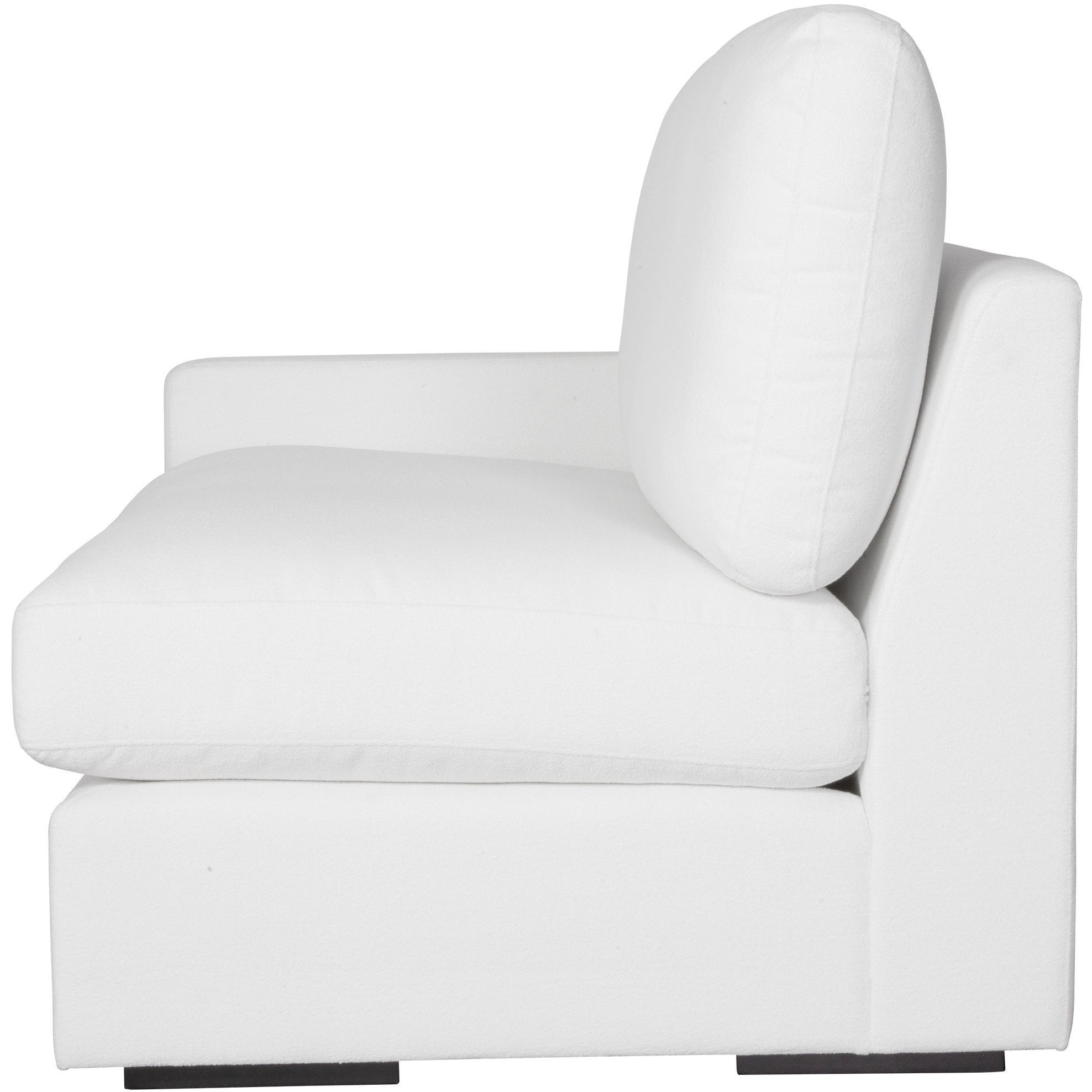 Refuge Arctic White Polyester Sofa, Left Arm Facing